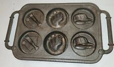 Rowoco Cast Iron  BASEBALL Cornbread Mold Baking  Vintage picture