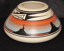 Navajo Grain Pot w/MONUMENT VALLEY SCENE Hand painted,  Signed By Artist picture