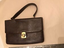Vintage Alligator/Crocodile Hand bag Purse Brown Leather Handbag 10