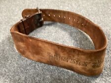 Air Force Belt Weight Lifting Vintage Superstar Brown Leather Made In USA Buckle picture