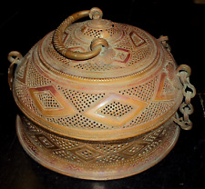 Antique Traditional Indian Islamic Copper Hand Carvedn Jewellery Box Jali Box picture
