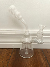 6.5” Glass Water Pipe White Stripes 14mm picture