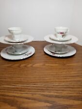 Set Of 4 Three-piece Child's Luncheon China Japan Cup Saucer Plate 6.5 Inches... picture