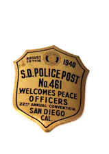 1940 SAN DIEGO 22nd ANNUAL CONVENTION PEACE OFFICERS BADGE picture