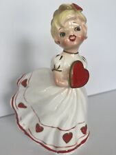 RARE Vintage Relpo Samson Imports Valentines Girl Figurine Planter MCM picture