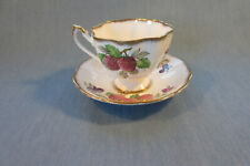 Queen Anne FRUIT SERIES TEACUP Strawberry Fluted Gold Vintage Bone China England picture