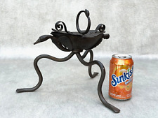 ANTIQUE EXOTIC ASHTRAY SURREAL CREATURE WELDED METAL WROUGHT IRON SCULPTURE ART picture