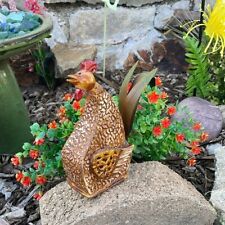 Ceramic Rooster Figurine With Metal Tail Feathers picture