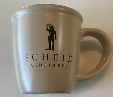 Scheid Vineyards Winery Wine High End Large Tan Coffee Mug Rare Minty picture