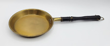 Vintage Brass Cooking Pan Pot With Wooden Handle picture