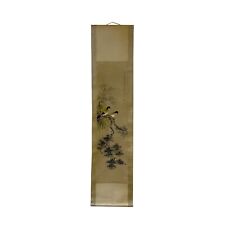 Chinese Color Ink Birds Pine Tree on Tree Scroll Painting Wall Art ws2014 picture