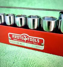 Vintage Proto 3/8 Drive Deep Socket Set USA with Beautiful Flying Lady Tray picture