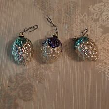 Vintage Glass Small Pinecone Feather Tree Christmas Ornaments Japan picture