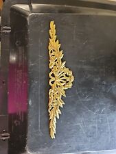 14 1/2” Vintage Solid Brass furniture Bow & Rose Furniture Adornment picture
