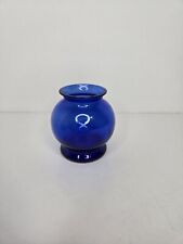 Vintage Small Cobalt Blue Glass Bud Vase Bulb Shaped picture
