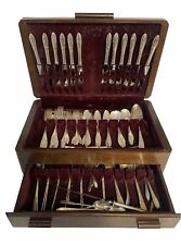 Vtg Community Plate Silverware Flatware Set Deluxe Stainless Blades 97 Pc picture