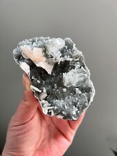 Zeolite Crystal Cluster Raw DruzyBlack Chalcedony Apophyllite Stilbite A25 picture