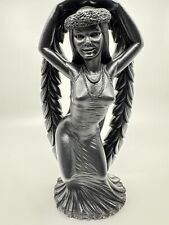 Vintage Coco Joe's Hawaiian Tiki Hula Girl Dancer Black Lava Stone 10