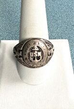 VINTAGE WWII US NAVY 925 STERLING SILVER RING SIZE 12 picture