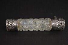 Victorian Sterling Silver Perfume Bottle Double Cut Crystal 1893 Charles May picture