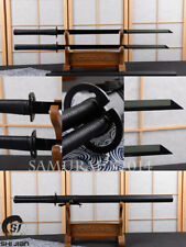 COOL black double NINJATO Japanese ninja sword katana carbon steel musashi tsuba picture