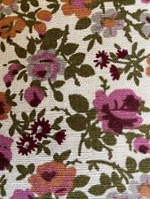 Vintage 4.5 Yards Of Pink Orange Flower Fabric Medium Weight Read picture
