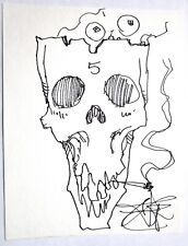 CHET ZAR ORIGINAL SMOKING SKULL ORIGINAL COMIC BOOK URBAN ART DRAWING picture