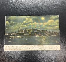 New York NY-New York, River Front by Night, c1907 Vintage Souvenir Postcard picture