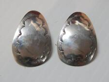 VINTAGE NAVAJO INDIAN HAND STAMPED STERLING SILVER EARRINGS picture
