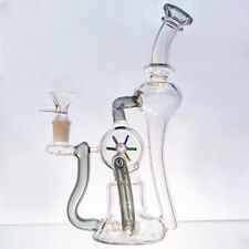 New Glass Windmill Spin Water Bong Pyrex Hookah Pipe Percolator Bubbler W/ bowl picture