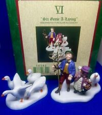 Vintage Department 56 Twelve Days of Dickens Village Six Geese A-Laying in Box picture