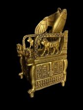 UNIQUE ANTIQUE ANCIENT EGYPTIAN Heavy Stone King Tutankhamun Chair Throne picture