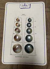 Vintage La Mode Round  Buttons Brown/Gray/White Swirl Bone NOC Sales Sample picture