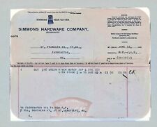 1905 Billhead Simmons Hardware Co to St Francois County Railway Co Farmington MO picture