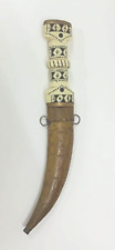 Beautiful Vintage Arabic Dagger With White Handle Inlaid With Copper Sheath picture