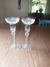 Never Used Stunning Etched CRYSTAL Candlesticks Candleholders 9