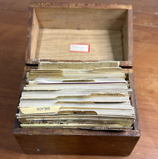 Vintage Wooden File Recipe Box Filled with Recipes picture