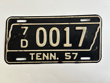 1957 Tennessee License Plate State Outline County 7 All Original Low Number picture