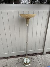 Hollywood Regency 1930's Vintage Torchiere Floor Lamp, Silver Plated,Cut Glass. picture