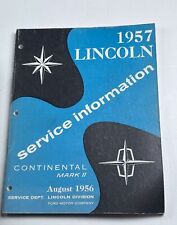 1957 Lincoln Service Information Continental Mark II picture