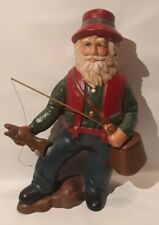 ⭐ Fly Fishing Santa Claus Statue Figurine Fisherman, Lake, Cabin, Rustic (G1 picture