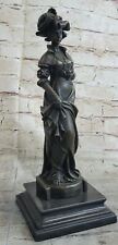 Victorian Genuine Bronze Sculptures, Classical Roman Women Flowers Sculpture NR picture