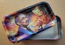 Salvador Dali Melting Clock Surreal Themed Waterproof Rolling Tray Stash Box picture