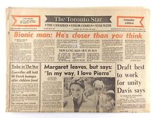 May 28 1977 Toronto Star Front Section Only Margaret Leaves I Love Pierre M188 picture