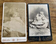 Lot of 2 CDV Antique Photos Post Mortem Children Babies Carte De Visite #N picture