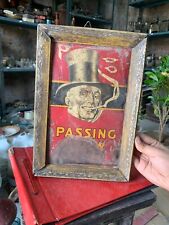 Vintage Old Rare Passing Show Cigarettes Advertisement Litho Tin Sign Framed picture