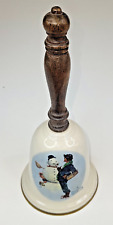 Vintage Norman Rockwell Snow Sculpture 1976  Fine China Christmas Bell by Gorham picture