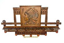 1910 JUDD NATIVE AMERICAN INDIAN CHIEF TOBACCO PIPE RACK HOLDER CAST IRON #2819 picture