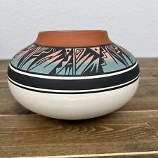 Vintage Navajo pottery Bowl Signed A Ahkeah Planter Southwest vase pot stripe picture