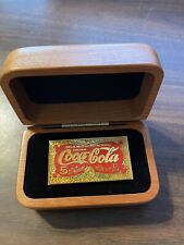 VINTAGE COCA COLA PIN 1.75” In Etched Wood Box picture